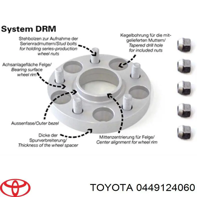 Передні тормозні колодки 0449124060 Toyota
