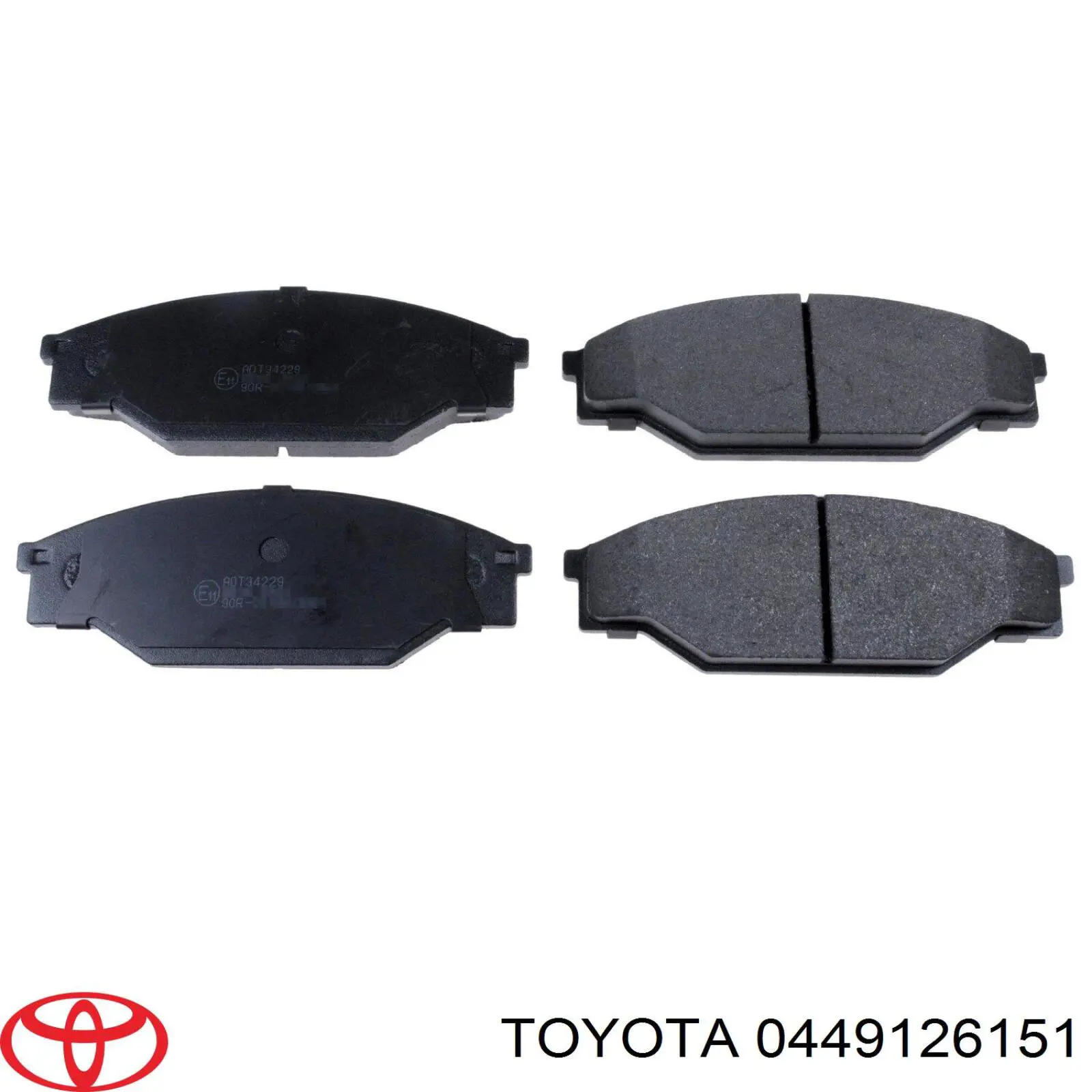 Колодки гальмівні передні, дискові 0449126151 Toyota