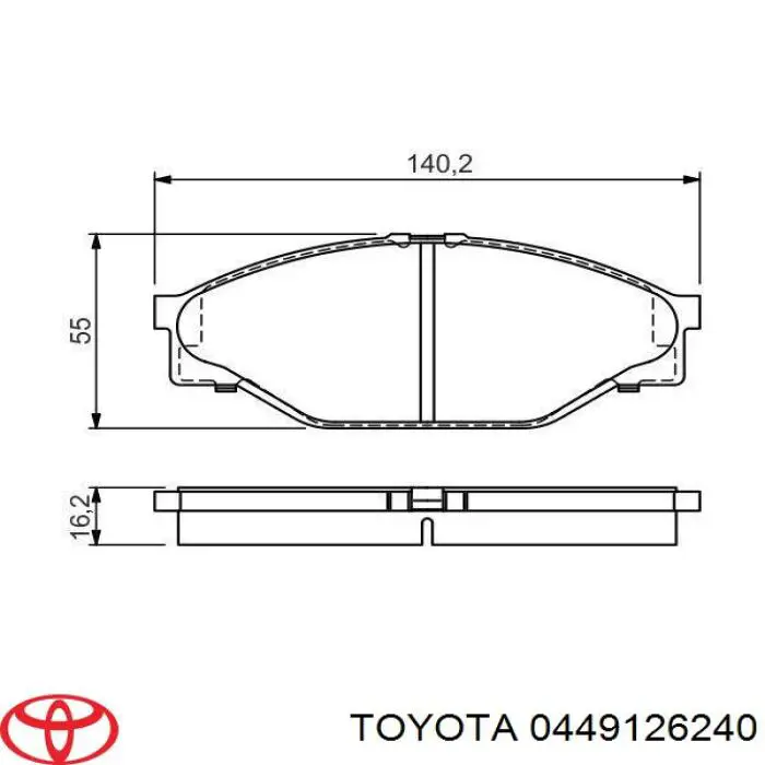 Гальмівні колодки Toyota 0449126240 ціна, від 18.24 USD