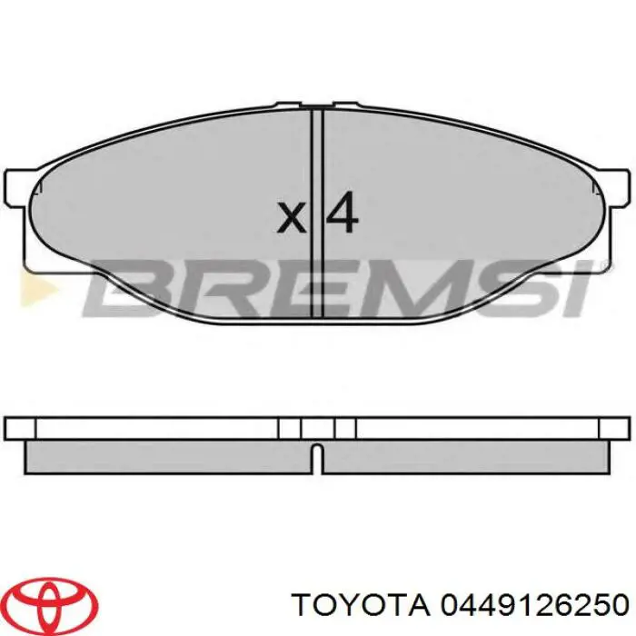 Купити 0449126250 Toyota Колодки гальмівні передні, дискові