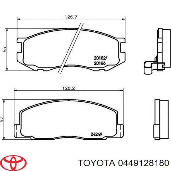 Гальмівні колодки Toyota 0449128180 ціна, від 22.31 USD