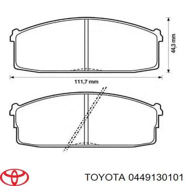 Колодки гальмівні передні, дискові 0449130101 Toyota