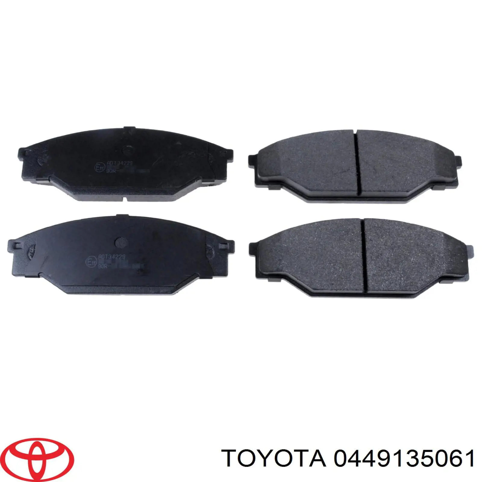 Колодки гальмівні передні, дискові 0449135061 Toyota