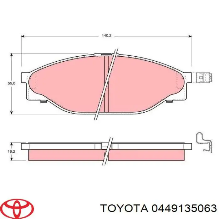 Гальмівні колодки Toyota 0449135063 ціна, від 14.19 USD