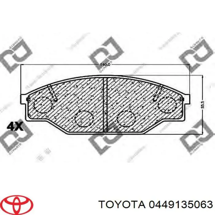 Купити 0449135063 Toyota Колодки гальмівні передні, дискові