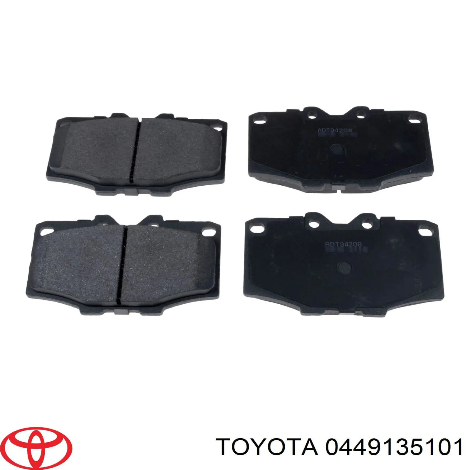 Колодки гальмівні передні, дискові 0449135101 Toyota