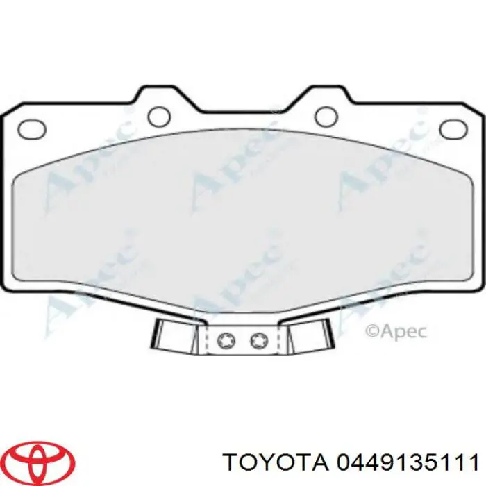 Колодки гальмівні передні, дискові 0449135111 Toyota