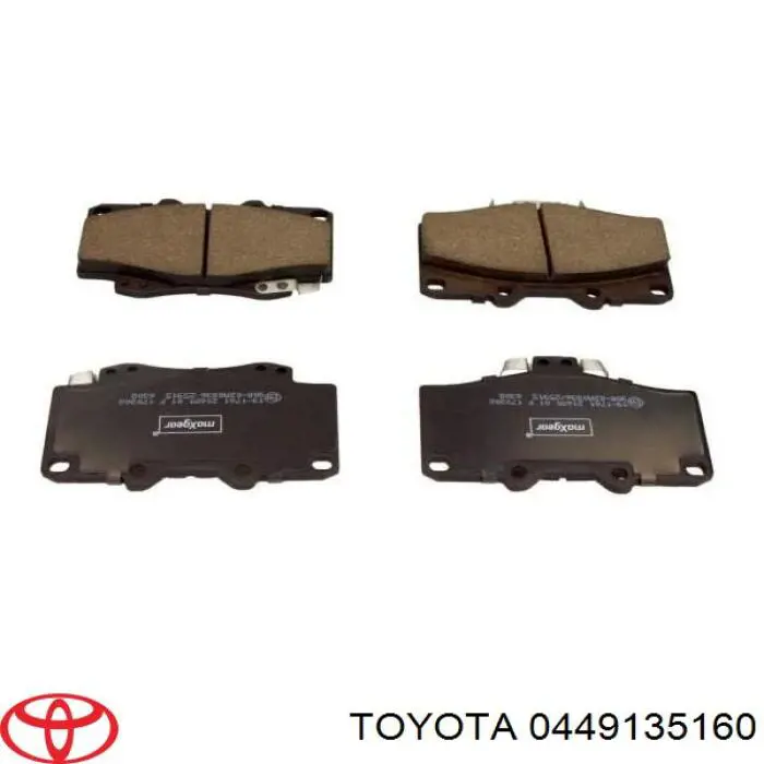 Колодки гальмівні передні, дискові 0449135160 Toyota