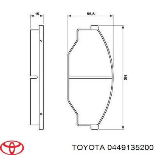 Купити 0449135200 Toyota Колодки гальмівні передні, дискові
