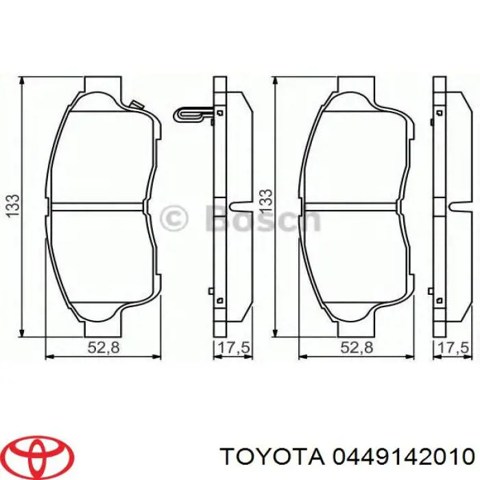 Купити 0449142010 Toyota Колодки гальмівні передні, дискові