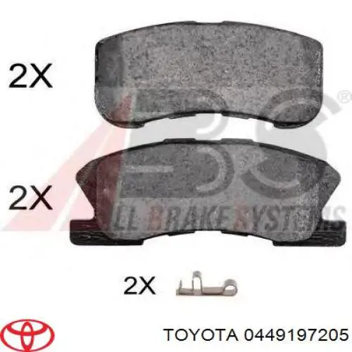 0449197205 Toyota колодки гальмівні передні, дискові