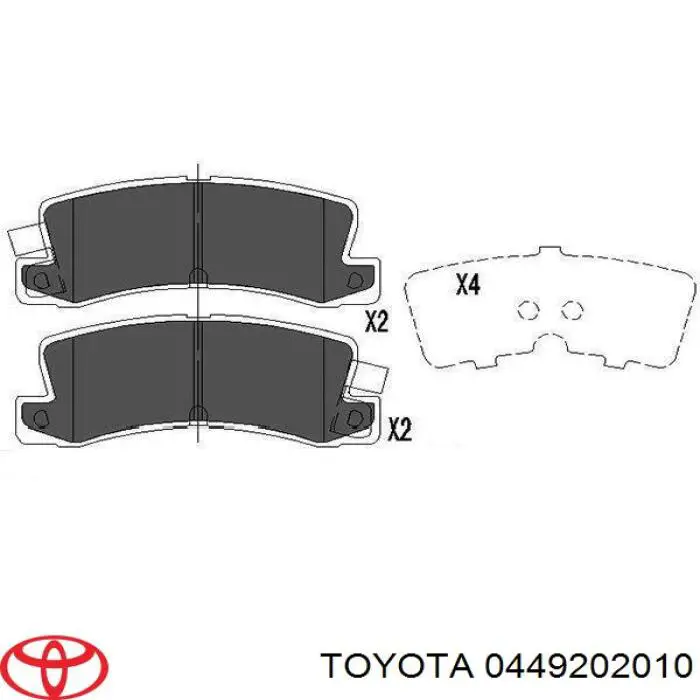 Колодки гальмові задні, дискові 0449202010 Toyota