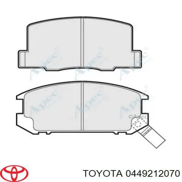 Колодки гальмові задні, дискові 0449212070 Toyota