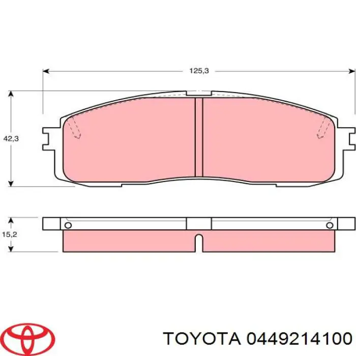 Колодки гальмові задні, дискові 0449214100 Toyota