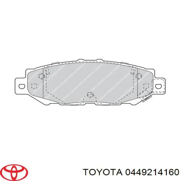 Колодки гальмові задні, дискові 0449214160 Toyota