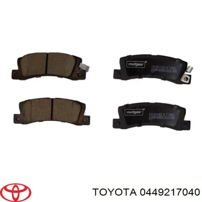 Колодки гальмові задні, дискові 0449217040 Toyota