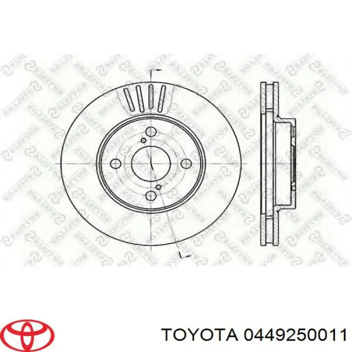 Колодки гальмові задні, дискові 0449250011 Toyota