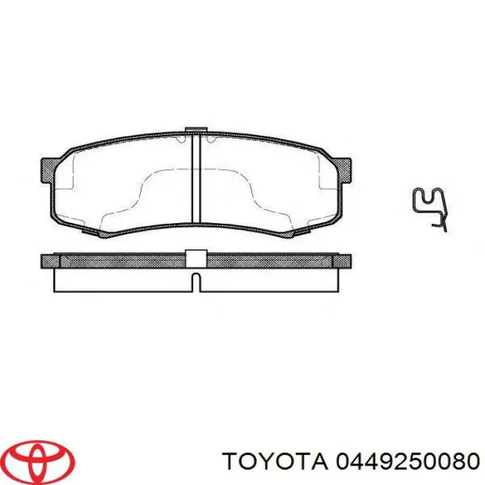 Задні гальмівні колодки Toyota 0449250080 ціна, від 13.92 USD