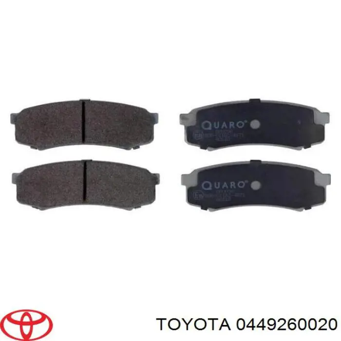 Задні гальмівні колодки Toyota 0449260020 ціна, від 20.71 USD