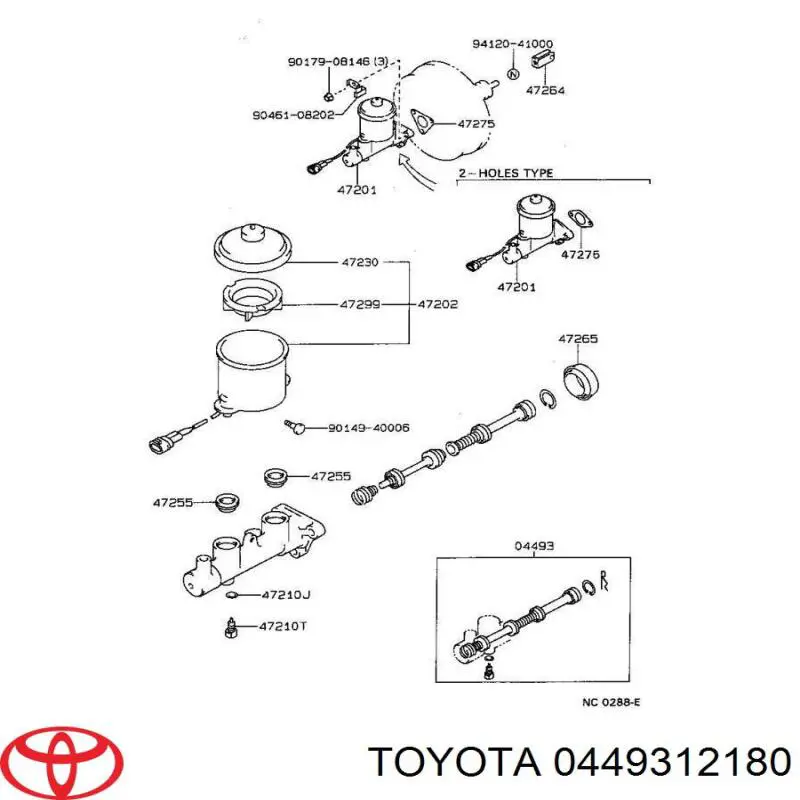 Ремкомплект гальмівного циліндру 0449312180 Toyota