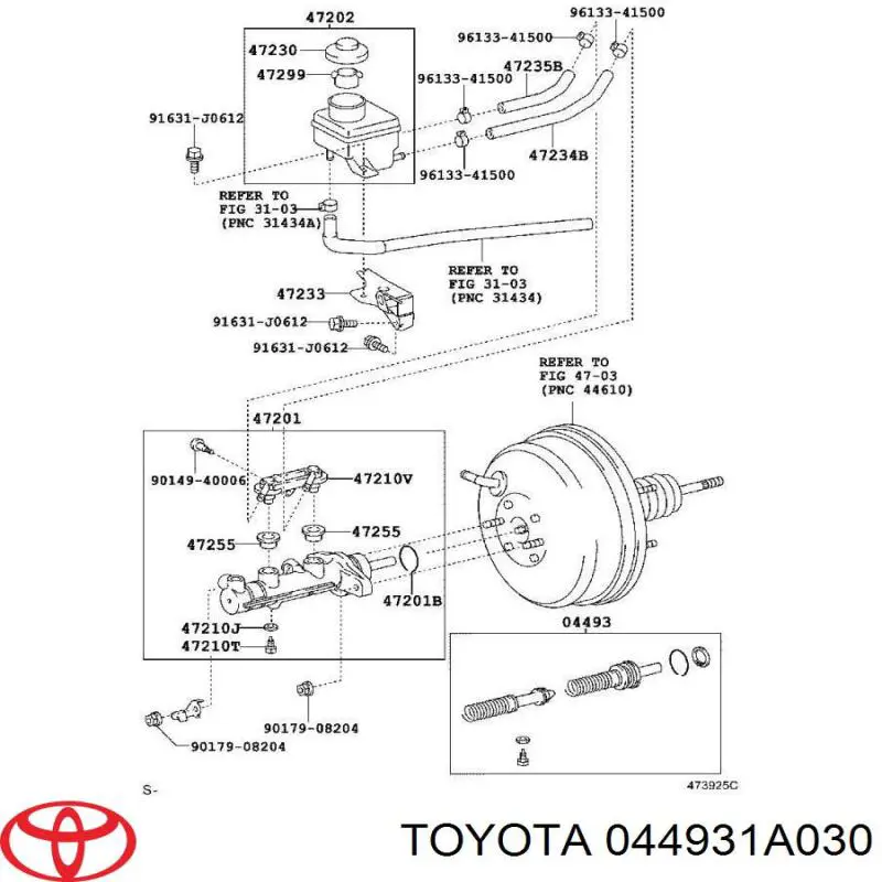 Ремкомплект головного гальмівного циліндру Toyota 044931A030 ціна, від 198.89 USD
