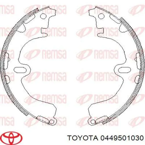 Купити 0449501030 Toyota Колодки гальмові задні, барабанні