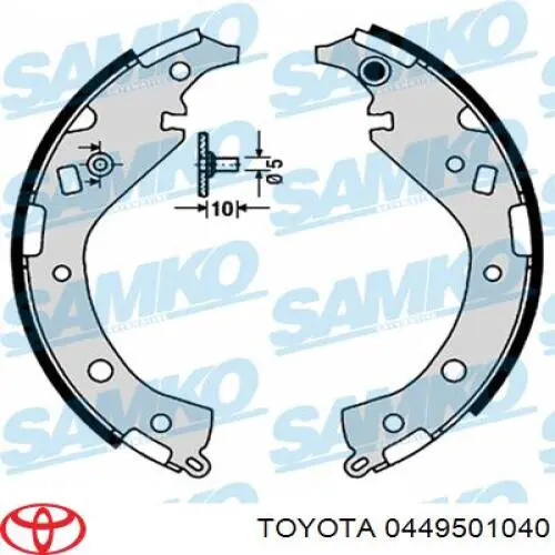 Колодки гальмові задні, барабанні Toyota 0449501040 ціна, від 24.50 USD