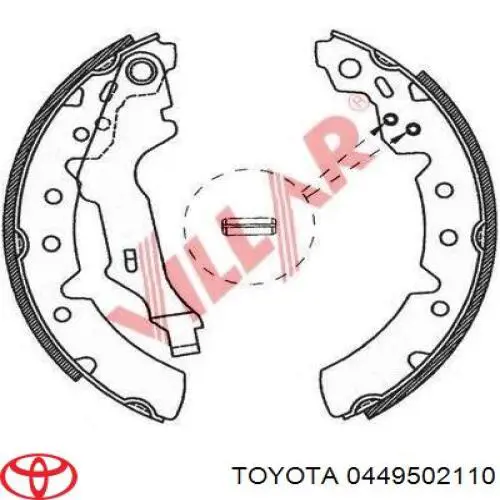 Гальма робочі задні ножні і гальмівні барабани Toyota 0449502110