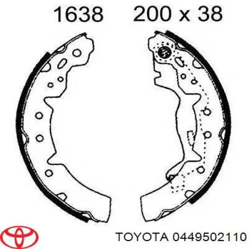 Купити 0449502110 Toyota Колодки гальмові задні, барабанні