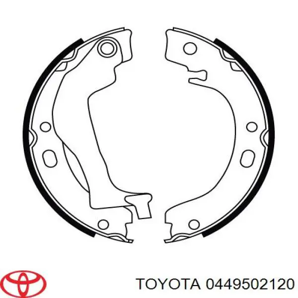 0449502120 Toyota Колодки гальмівні задні, барабанні