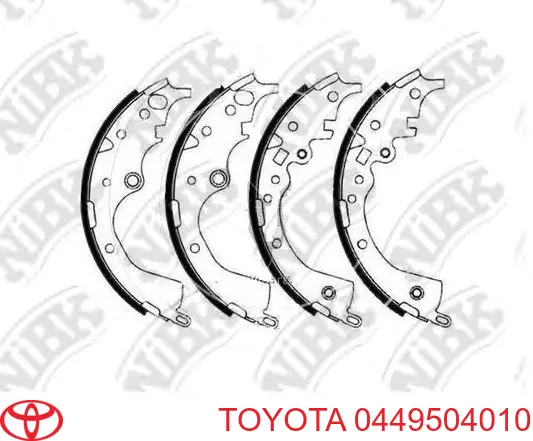 Колодки гальмові задні, барабанні Toyota 0449504010 ціна, від 39.38 USD