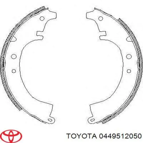 Колодки гальмові задні, барабанні 0449512050 Toyota