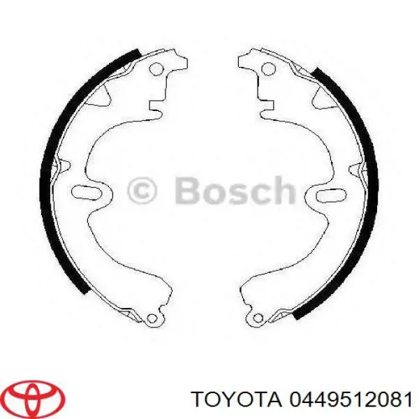Колодки гальмові задні, барабанні Toyota 0449512081 ціна, від 15.35 USD