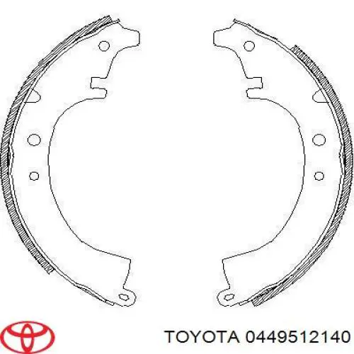 Колодки гальмові задні, барабанні 0449512140 Toyota