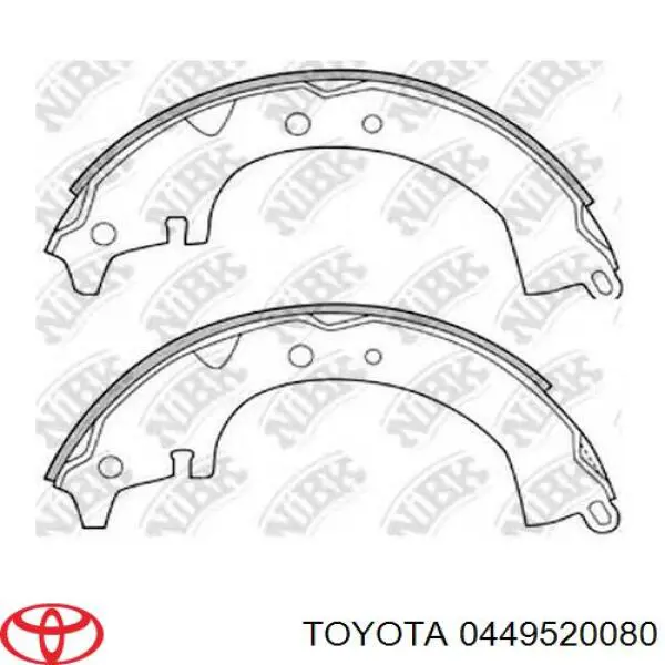 Колодки гальмові задні, барабанні Toyota 0449520080 ціна, від 25.51 USD
