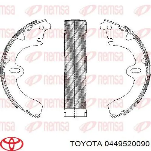 Купити 0449520090 Toyota Колодки гальмові задні, барабанні