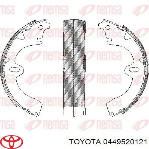 Колодки гальмові задні, барабанні Toyota 0449520121 ціна, від 15.11 USD