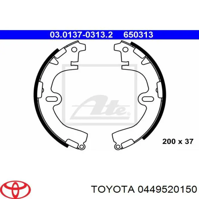 Колодки гальмові задні, барабанні Toyota 0449520150 ціна, від 19.03 USD