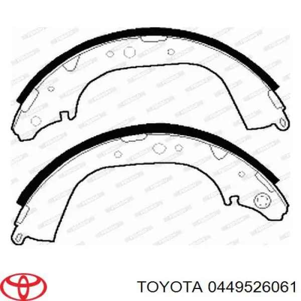 Купити 0449526061 Toyota Колодки гальмові задні, барабанні