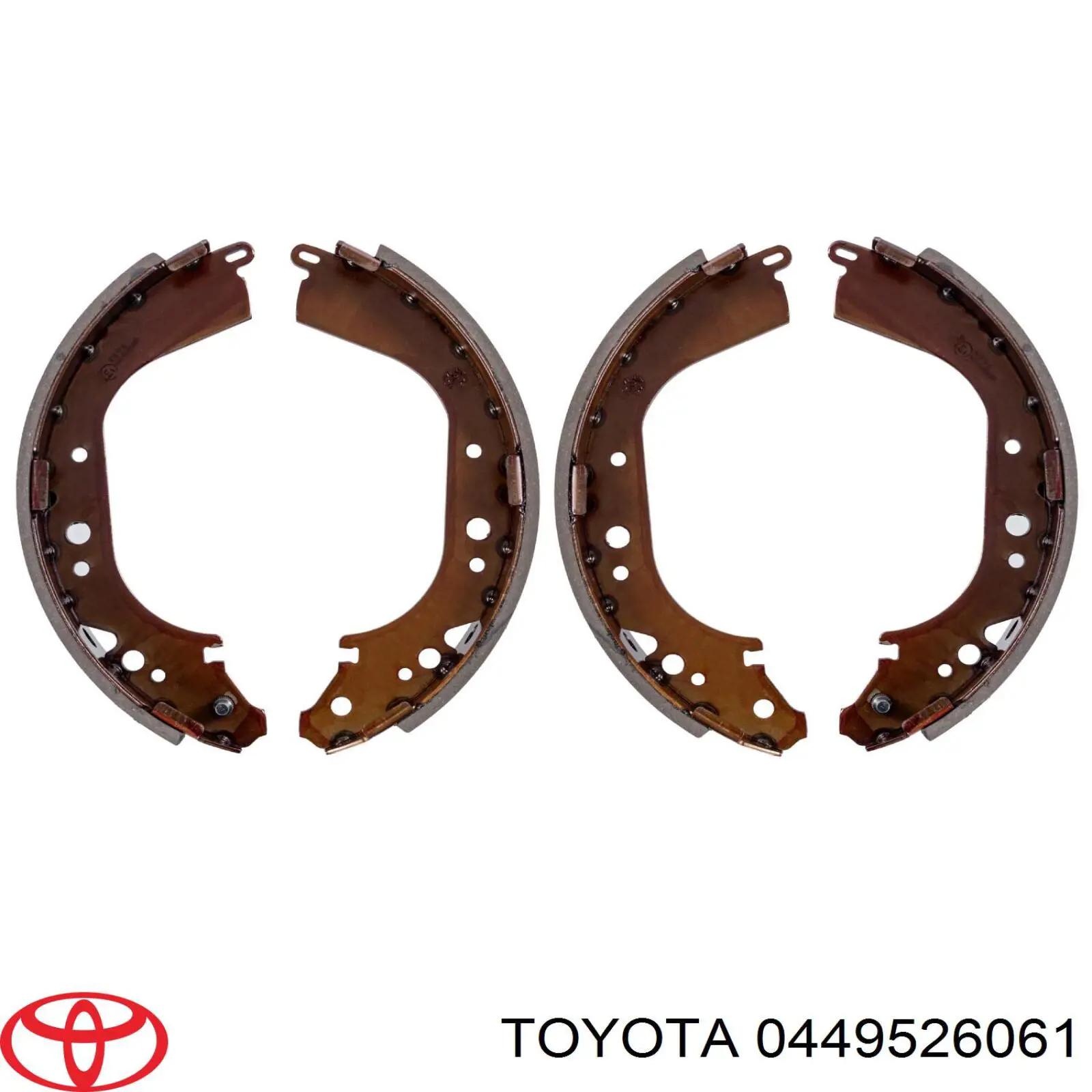 Колодки гальмові задні, барабанні Toyota 0449526061 ціна, від 36.08 USD