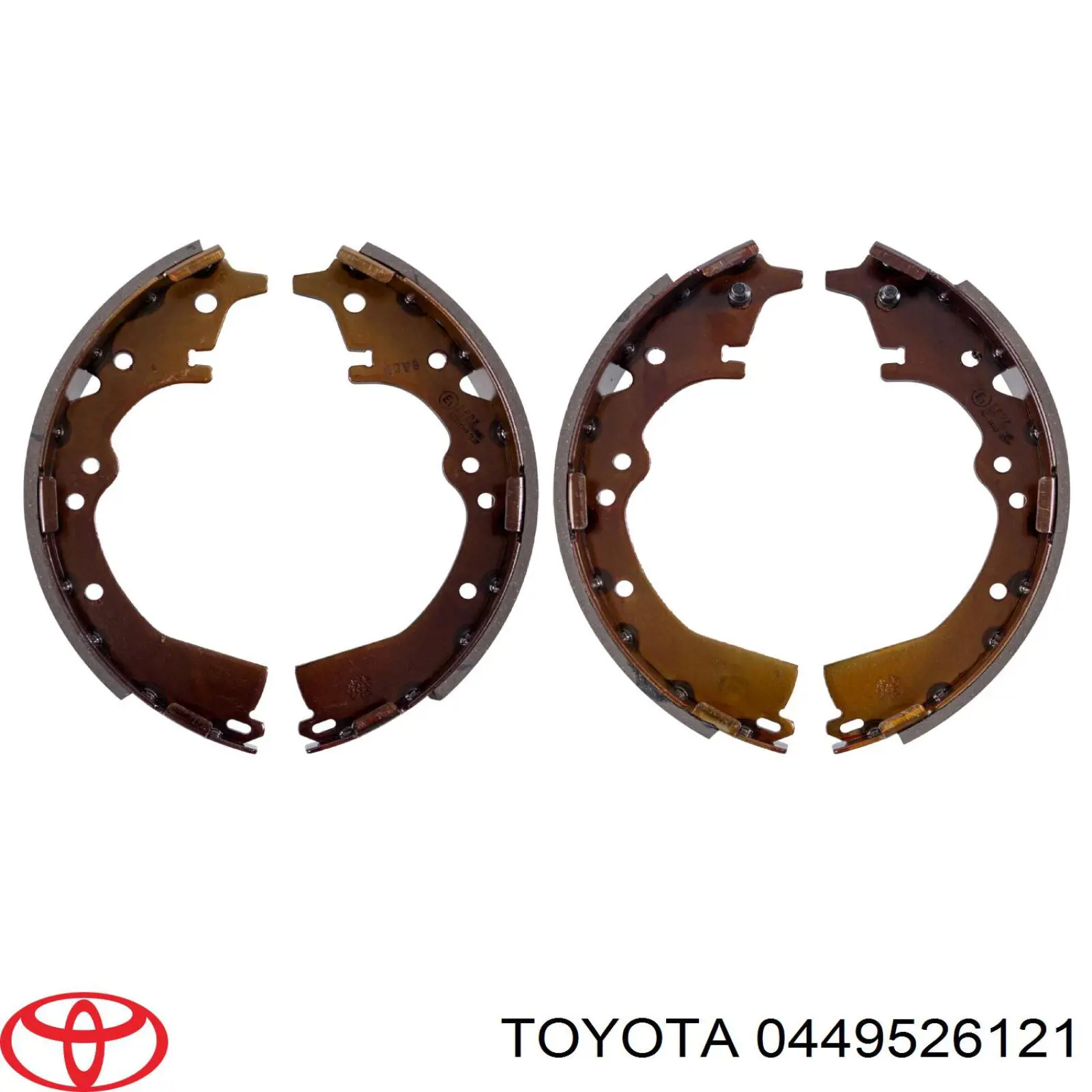 0449526121 Toyota Колодки тормозные задние, барабанные (Диаметр: 254 мм)