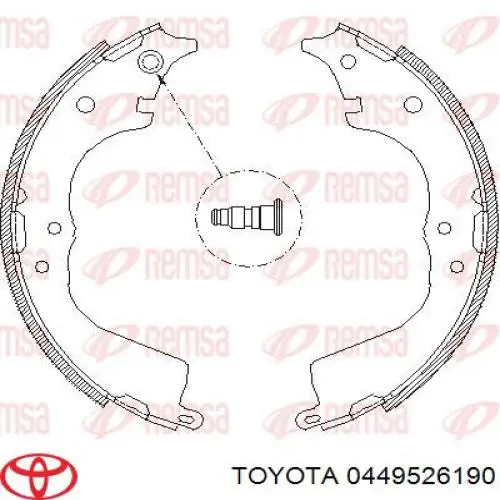 Колодки гальмові задні, барабанні Toyota 0449526190 ціна, від 37.96 USD