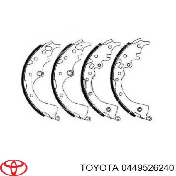 Колодки гальмові задні, барабанні 0449526240 Toyota