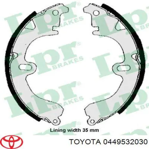 Колодки гальмові задні, барабанні Toyota 0449532030 ціна, від 14.92 USD