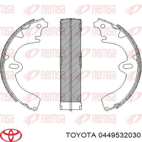 Купити 0449532030 Toyota Колодки гальмові задні, барабанні
