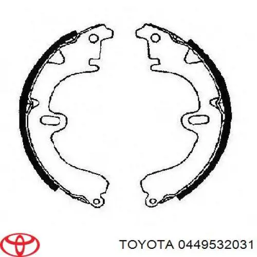 Гальма робочі задні ножні і гальмівні барабани Toyota 0449532031