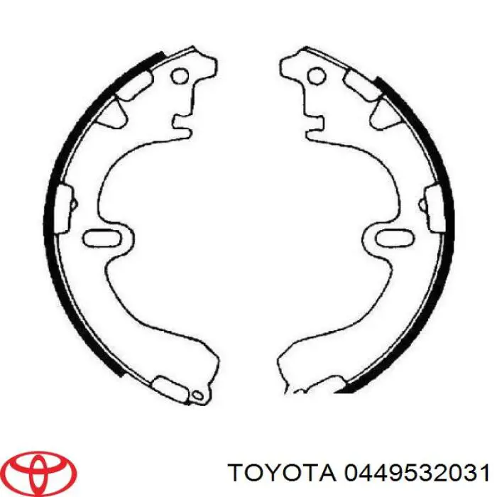 0449532031 Toyota Колодки гальмівні задні, барабанні