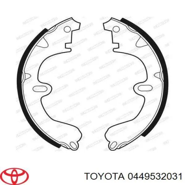 Колодки гальмові задні, барабанні Toyota 0449532031 ціна, від 14.90 USD