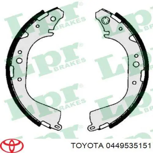 Колодки гальмові задні, барабанні Toyota 0449535151 ціна, від 35.42 USD