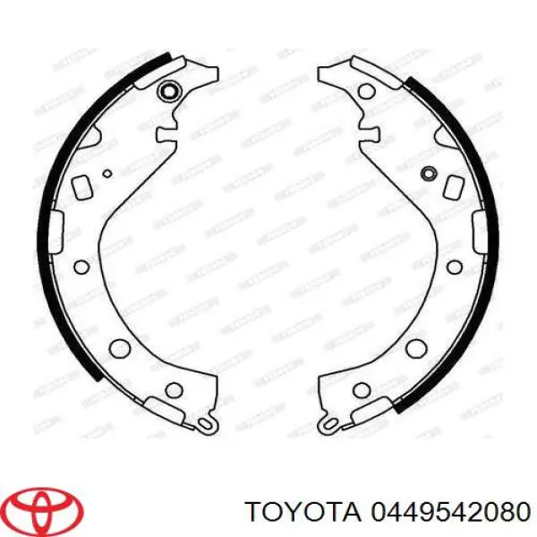 Колодки гальмові задні, барабанні 0449542080 Toyota